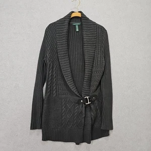 Lauren Ralph Lauren Pullover Strickjacke Damen Gr. M Schnalle zum Binden Green Label - Bild 1 von 9