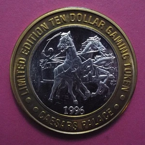 Silver Strike Cesars Palace 1996 $10 - carrera de carros romanos - Imagen 1 de 14