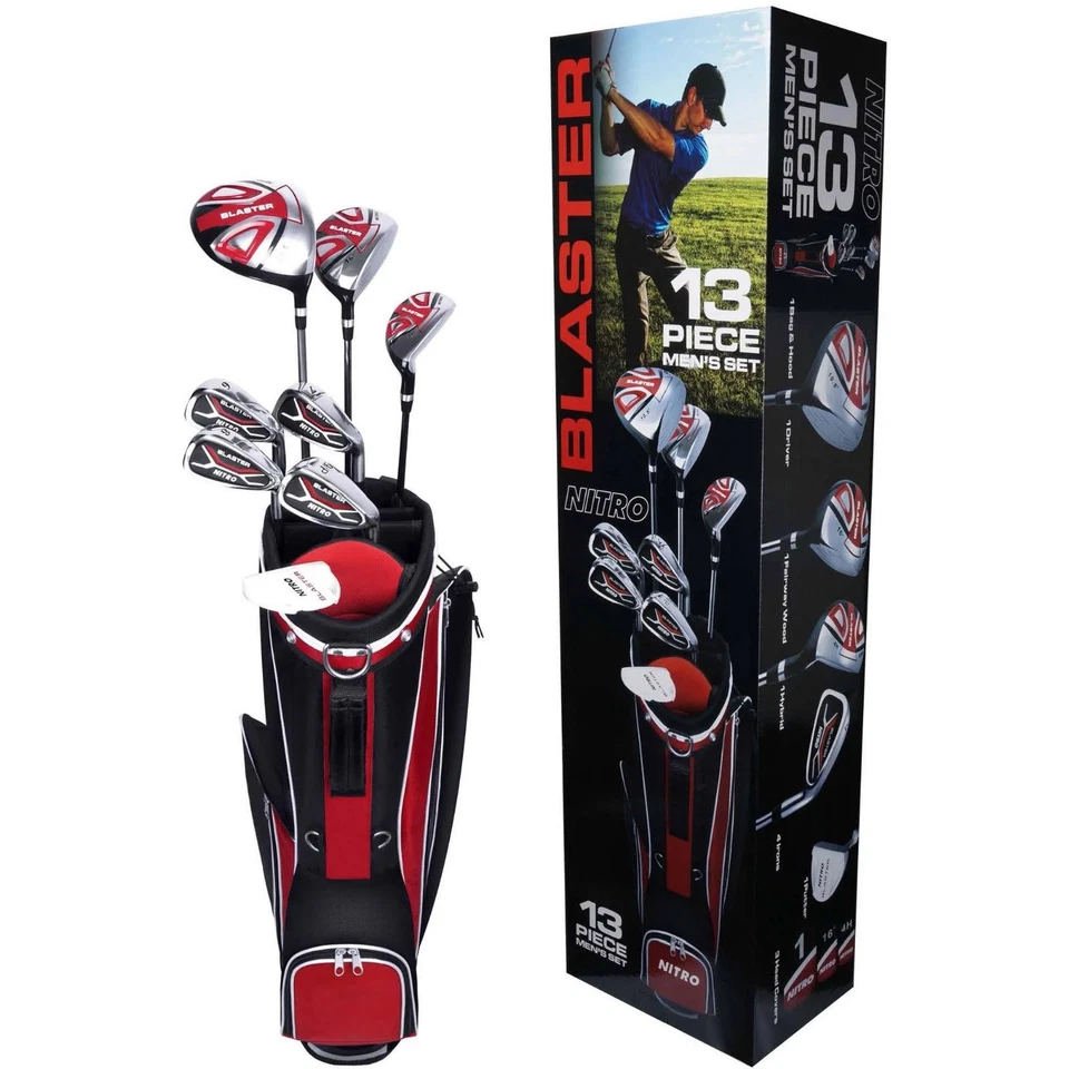 Left-Handed Nitro Golf Blaster Set–13-Piece Men’s Package with Steel Shafts