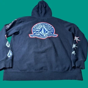 Volcom US Snowboard Olympic Team USA Y2K Black Hoodie Sweatshirt Large - Picture 1 of 13