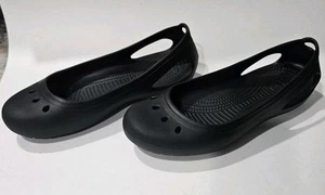 Crocs Women's Kadee Flat's Black Slip-on Ballet Shoes Size 11 - Picture 1 of 13