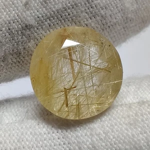 Natural Golden Inclusion Rutilated Quartz Cut Round Rutile for Jewelry 6 Cts - Picture 1 of 8