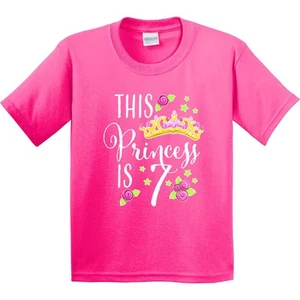 Inktastic This Princess Is Seven- 7th Birthday Youth T-Shirt Birthdays Seventh 7 - Picture 1 of 5