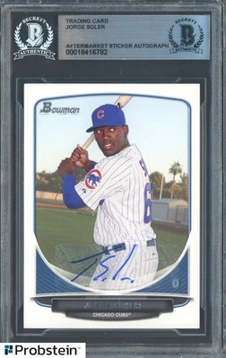 Jorge Soler Firmado 2013 Bowman #TP9 Chicago Cubs RC Novato BGS BAS AUTO Foto 1 de 2