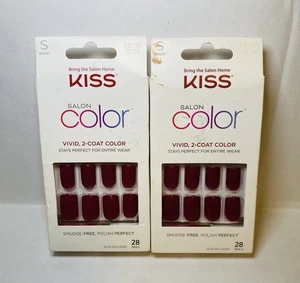 2 Packungen Kiss Salon Color Vivid 2-Schicht #kurz - #88135 SC08 - 28 Nägel pro Packung - Bild 1 von 2