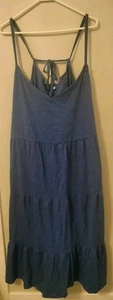 Vecchio abito blu navy a strati midi cami swing dress 4X - Foto 1 di 11