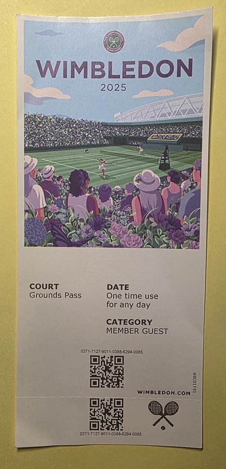 Boleto de invitado para miembro Wimbledon Grounds Pass 2025 Foto 1 de 1
