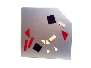 Fun Vintage 80s Memphis Post Modern Magnetic Silver Metal Photo Picture Frame 7" - Picture 1 of 5