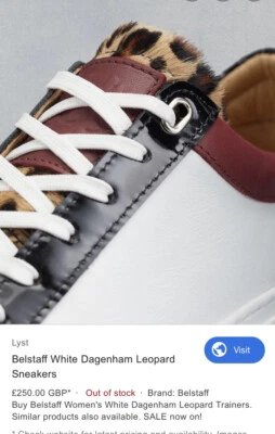 Zapatillas bajas Belstaff para mujer de cuero blanco mezcla de leopardo talla EU 39 US 9 Foto 1 de 4