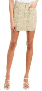New NWT AG Adriano Goldschmied Size 26 Women's Vera Snake Print Denim Mini skirt - Picture 1 of 4