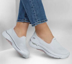 Woman Skechers GO WALK Arch Fit Imagined 124483 Color White/Light Pink Brand New