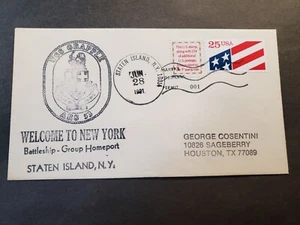 USS GRAPPLE ARS-53 Naval Cover 1991 Cachet Staten Island, NY - Picture 1 of 2