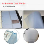 10 Holders one sheet A4 Business Card Holder Wallet Pouch Organiser Folder