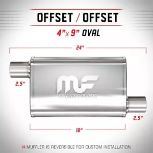 Universal Muffler/Silencer 2.5 O/O Oval 4x9 x 18 | #11266 | MagnaFlow - Picture 1 of 1
