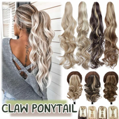 ELAILITE Dick Lang Pferdeschwanz Haarverlängerung Haarteil Clip In Ponytail Zöpfe Gelockt