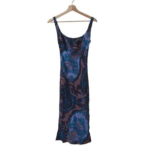 Vintage Y2K 90s Betsey Johnson Womens Dress P S Rayon USA Blue Print Babydoll - Picture 1 of 10