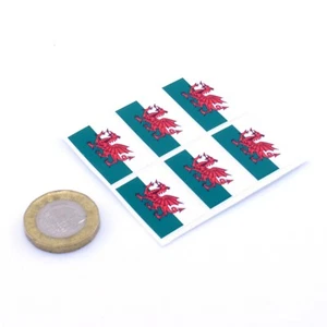 Wales Flag Stickers x6 25mm Car Motorbike Helmet Vinyl Welsh Flag - Picture 1 of 1