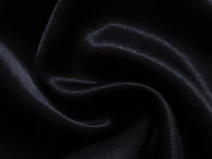 Vielseitiger DESIGNER SEHR DUNKELMARINE KREPP hinterlegt CHARMEUSE SATIN fester Stoff - Bild 1 von 5