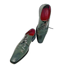 Hugo Boss  Mens Oxford Dress Shoes 42 Leather Brogue Olive Brown Vintage Derby
