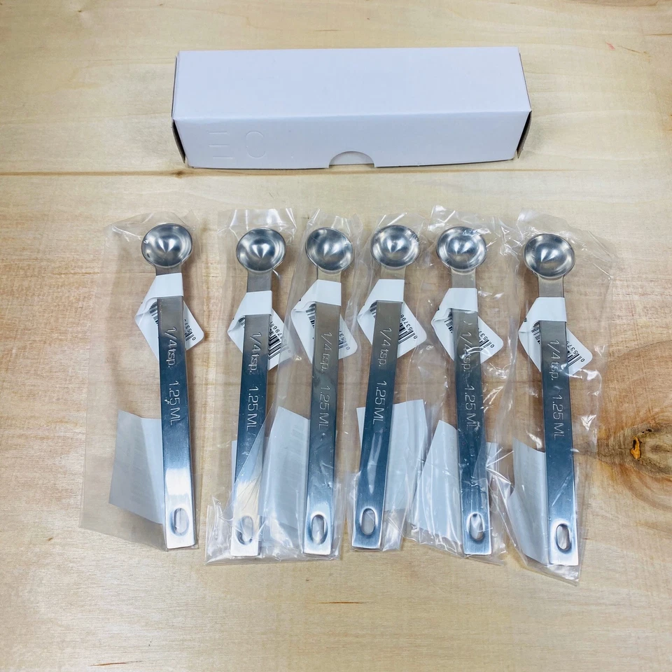 6 Pack - RSVP Endurance 18/8 Stainless Steel 1/4 tsp Teaspoon Measuring Spoon - Image 1 of 4