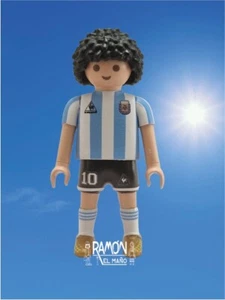 custom playmobil Maradona Argentina entrenador delantero mundial mano fifa - Imagen 1 de 5