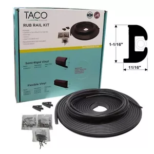 TACO Flex Vinyl Rub Rail Kit Black w/ Black Insert 50' - 1-1/16" V11-0809BBK50-2 - Bild 1 von 3