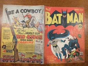 Batman #2 low grade restored covers only with wrong back cover 1940 golden age - Picture 1 of 4