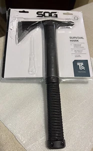 SOG Survival Hawk Stainless Steel Axe Head Blade Black GRN Handle Ax. NEW - Picture 1 of 4
