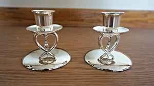 THINGS REMEMBERED SWAROVSKI CHRYSTAL CANDLE HOLDERS SILVER PLATED NEW - Picture 1 of 3