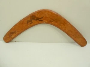 AUSTRALIAN ABORIGINAL GOANNA KANGAROO BOOMERANG SOUVENIR PLY THROWING BOOMERANG - Picture 1 of 7