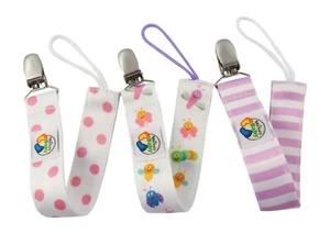 3-Pack Baby Accessory Bugs Pacifier Clips for Girls Cute Soothie & Binky Holders - Picture 1 of 6