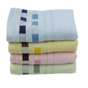 100%  Bamboo Fiber Rayon Towel Ultra Soft Absorbent  Cotton Edge Colors Plaid