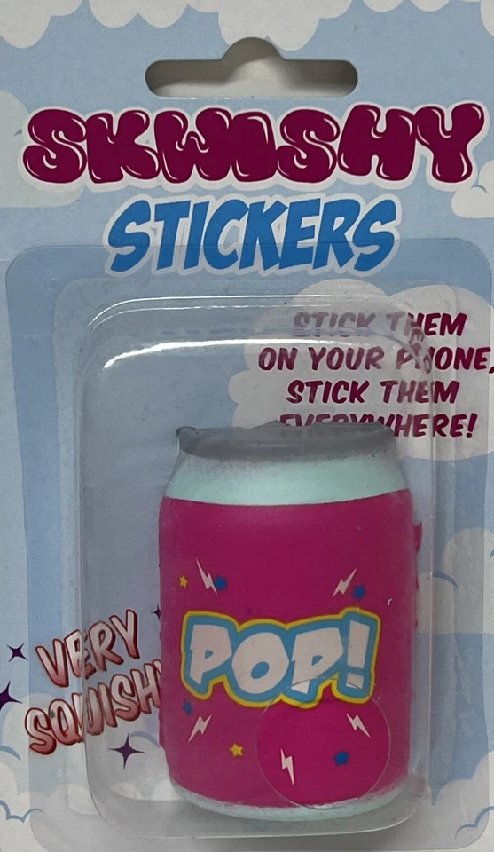 3 Skwishy Stickers Sticks to PHONES Anywhere Stress Relief