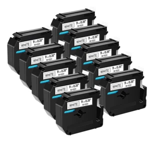 10×Compatible Brother P-Touch M-K221 M221 Ruban étiqueteuse Noir sur blanc 9mm - Photo 1/5