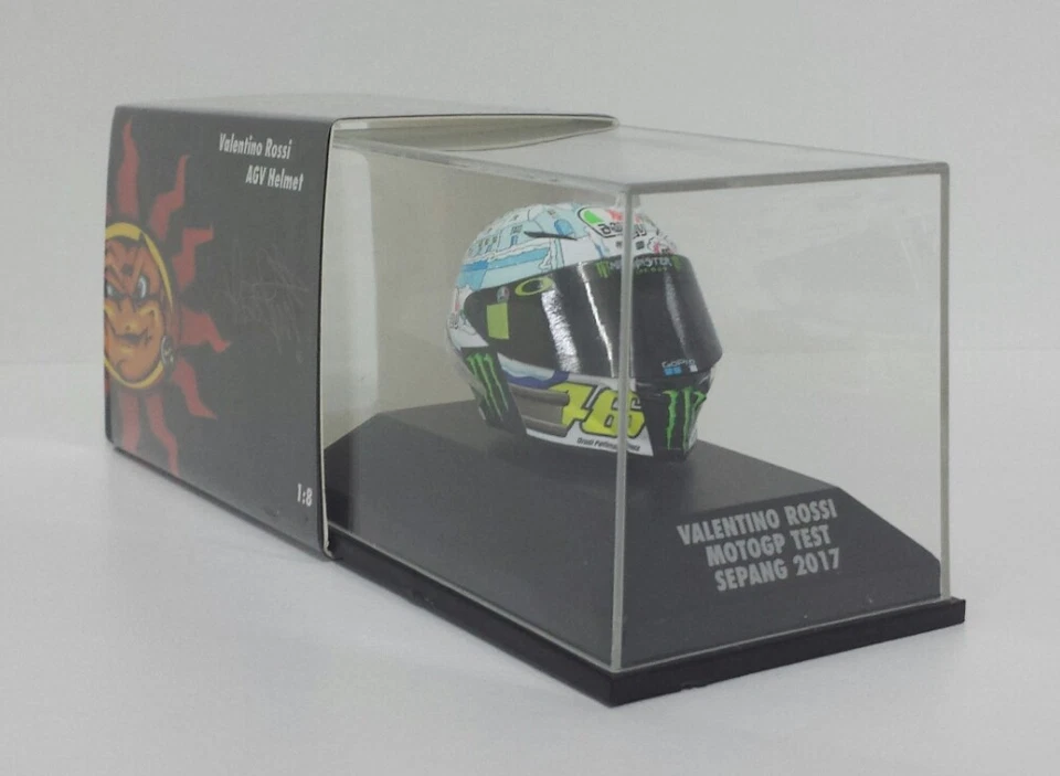 Minichamps Valentino Rossi Modellino Diecast Casco Motogp 1/8 Test Sepang 2017 - Image 1 of 3