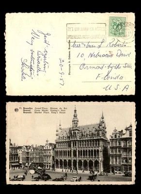 Mayfairstamps Belgium 1957 Ostende to Ormund by Sea FL Kings House Postcard aau_ - Image 1 of 2