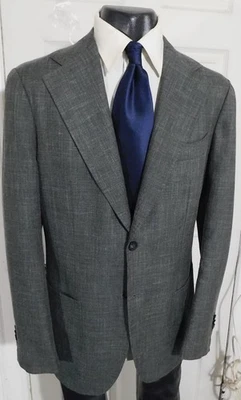 ABRIGO DEPORTIVO SUITSUPPLY HABANA LANA-SEDA-LINO TALLA 44L VERDE 2 BOTONES Foto 1 de 4