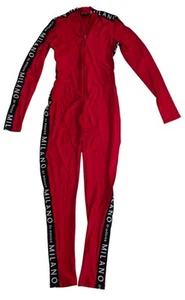 Milano Di Rouge Joselynne Jumpsuit Red Black Stripe White Type XL Made In USA - Picture 1 of 8