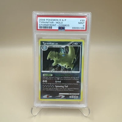 2008 Pokemon Diamond & Pearl Stormfront Tyranitar #30 Cosmos Holo PSA 9 - Image 1 of 4