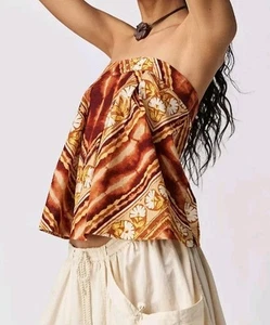 Free People Kendra Print Top Women's Size Medium 100% Cotton (straps included) - Picture 1 of 5