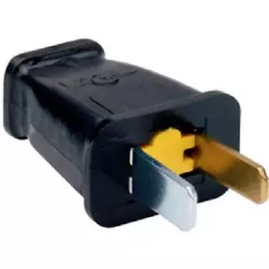 Residential Polarized Straight Blade Plug 15-Amp 125-Volt 2-Pole 2-Wire, Black - Picture 1 of 3