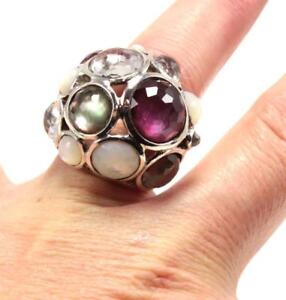 IPPOLITA DOMED ROCK CANDY 925 STERLING SILVER HAMMERED TEXTURE QUARTZ MOP RING