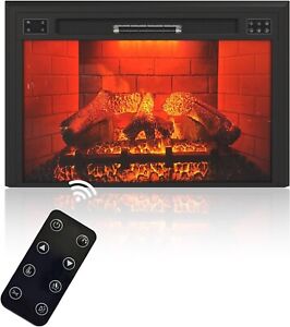 35" Electric Fireplace Insert Recessed Electric Fireplace Heater w/ Touch Screen