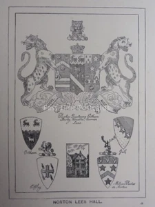 NORTON LEES HALL Derbyshire 1899 Print SCARSDALE HUNDRED Old Halls & Manors - Picture 1 of 2