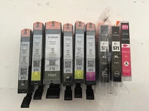 Original Canon x 6 PGI-570 CLI-571 andere x3 Tintenpatronen Restposten unbenutzt geöffnet - Bild 1 von 3
