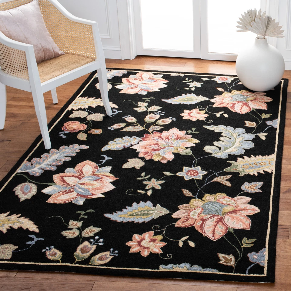 Safavieh Chelsea Black Rectangle 8 Ft. 9 In. x 11 Ft. 9 In. Area Rug