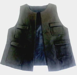 Shooting Hunting Vest Sleeveless Unisex Men Women 36" - 42" Chest Black Handmade - Picture 1 of 15