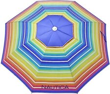 NEW Nautica Beach 7' Umbrella NTBU22E Rainbow Fade Multi tilting UPF50+ aluminum