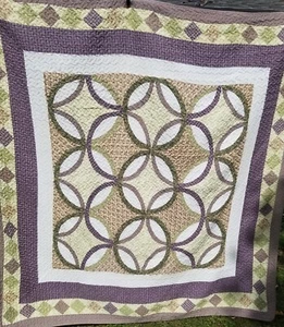 Quilt Vintage Handarbeit 81" x 86" mit zwei Kissenbezügen Nachlassverkauf - Bild 1 von 9