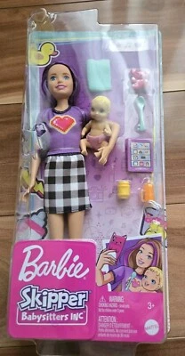 NIB Skipper Babysitters INC Doll Baby Heart Shirt Purple Hair Tablet 2020 Barbie - Image 1 of 4